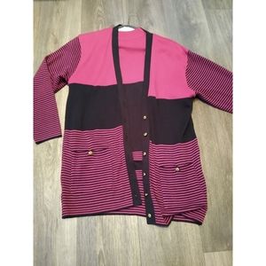 Three piece red and black knit set